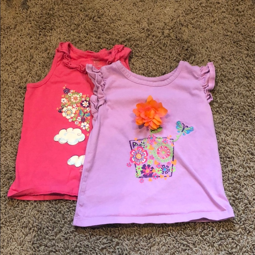 Set of two mix and match tanks for little girls.